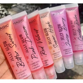 Magic Collection Jelly Glow Shimmer Finish Lip Gloss flying  lip i love - Flavors: Red Velvet