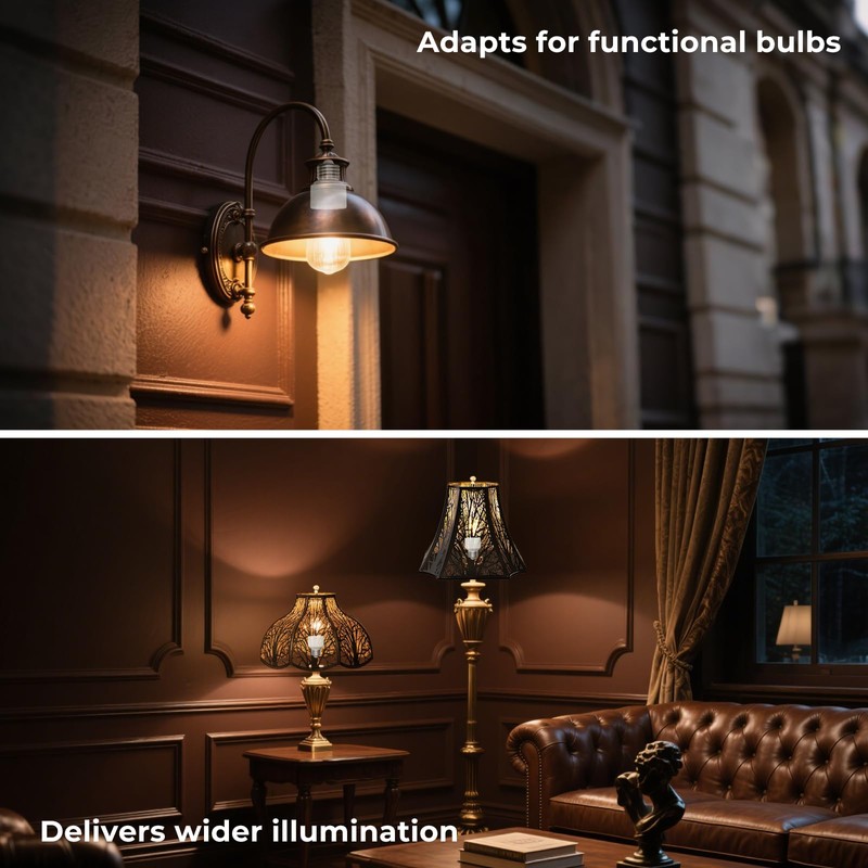 ALUCSET 3 Pack Porcelain Light Socket Extender, Medium Screw Base