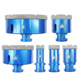 Diamond Core Drill Bit Set-4/5 1" 1-3/8" 2" 3" 4" Diamond Hole Saw,for Porcelain Tile Ceramic Marble Granite Drilling with 5/8-11 Thread（20 25 35 50 75 100mm）