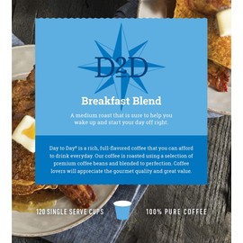 Day To Day 120-Count Breakfast Blend Medium Roast Single Serve Coffee Pods for K-Cup Keurig Brewers