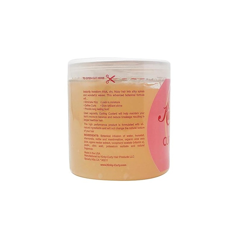 Kinky Curly Original Curling Custard Natural Styling Gel 8oz"Pack of