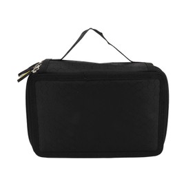 Large Capacity Pencil Bag Pure Color 4 Layer 72 Slots Pencil Holders with Handle for Ordinary Pencils Black
