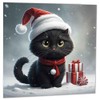 Black Kitten Christmas Card - Cute Cat Xmas Card Kitty