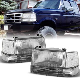 ACANII - For 1992-1996 Ford Bronco F150 F250 Replacement Headlights Corner Light Bumper Lamps Driver + Passenger Side