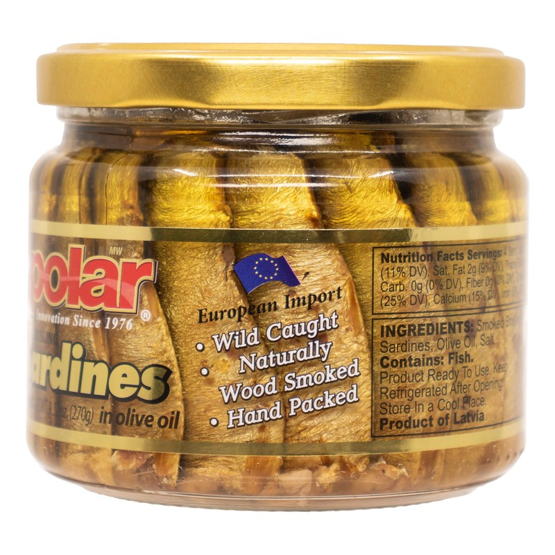 MW Polar Naturally Alder Wood Smoked Brisling Sardines in Olive