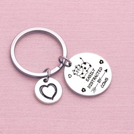 DZOSW Cow Lover Gift Cow Whisperer Gift Cow Mom Jewelry Dairy Cattle Keychain For Sister Gift Cow Girl Jewelry Crazy Cow Lady Gift Cow Gift Cow Farmer Jewelry