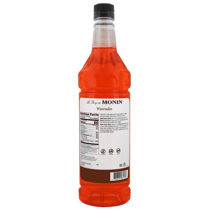 Monin - Watermelon Syrup | Premium Syrup for Cocktails, Slushes,