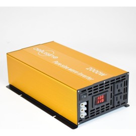 aeliussine 2000W Pure Sine Wave Inverter-24V DC to 110V 120V AC Power Converter with 2 AC Outlets, 24 Volt Power Inverter for Truck, Rv, Camping, Home, Emergency Power