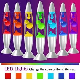JAMBO 7-Color Changing LED Motion Lamp, 13" LED Light for Kids Teens and Adults, Night Light Nightlight, Magma Lamp, Home Decor, Relaxing Light for Bedroom Living Room Office Kitchen