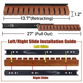 HeywoodCabin Premium Walnut Wood Belt Organizer with Sliding System - 12-Belt Heavy-Duty Belt Holder, Wall-Mounted Belt Hanger for Closet, Space Saving Storage & Elegant Father’s Day Gift