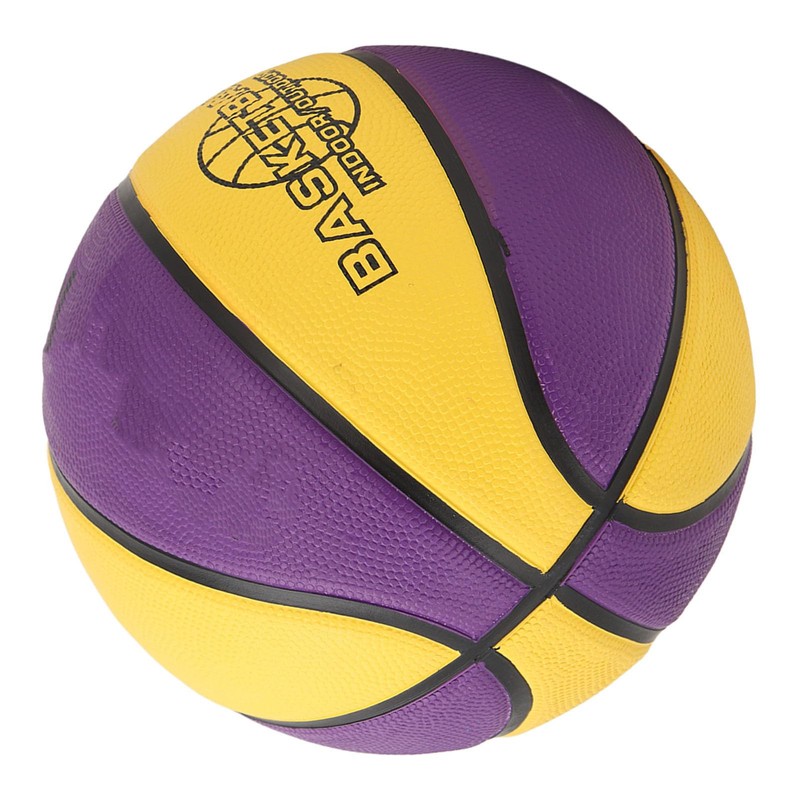 Rubber Basketball, Yellow Purple Wearproof Leakproof Training Basketball for Basketball