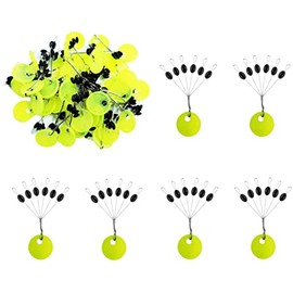 Drchoer 150Pcs Fishing Rubber Bobber Beads Stopper, 6 in 1 Float Sinker Stops, Black Oval,Size L,M,S Available (Black Oval, S(150pcs))