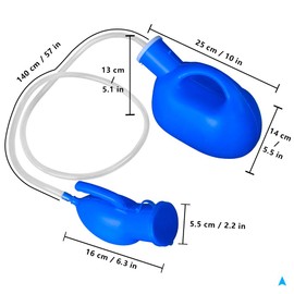 Men's Urinal with Hand-held 2000ml Large Capacity Portable Urine Cup Leak-Proof Male urinals for Old Men,Large Plastic Pee Holder for Hospital,Incontinence,Elderly,Travel,Driving,Camping (Blue)