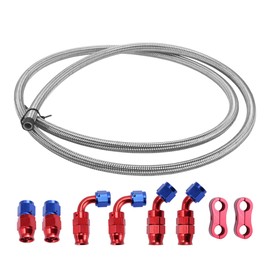 X AUTOHAUX AN4 Fuel Line Kit 5.01ft Vacuum Hose Automotive Fuel Hose with Adapters 1 Set