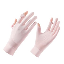 BXT Thin Ice Silk Sun Gloves for Women UV Sun Protection Full Finger Touchscreen Driving Cycling Riding Summer Outdoor Sunblock Gloves Non Slip UPF 50+ Breathable Lightweight