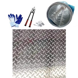 Arkdeffon 48" x 96" Aluminum Diamond Plate Sheet Tread Diamond Plate Aluminum Sheet 0.04" for Skid Plates, Walkways, Ramps, Trucks, Trailer, RV, Campers, Garages, or Gyms (48" x 96")