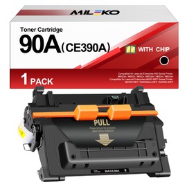 MILEKO 90A Toner Cartridge Replacement for HP 90A CE390A 90X CE390X Compatible for Enterprise 600 M602 M601 M4555 M602dn M602n M602x M603dn M603n M4555f M4555h Printer (Black, 1-Pack)
