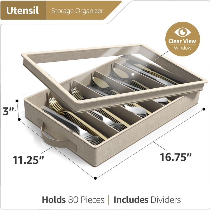 Sorbus Flatware & Utensil Storage - Fabric Chest Box for