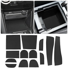 Auovo Anti Dust Mats Compatible with Subaru Forester Accessories 2014-2018 Interior Door Compartment Liners Cup Holder Coasters Center Console Liners 13pcs(Black)