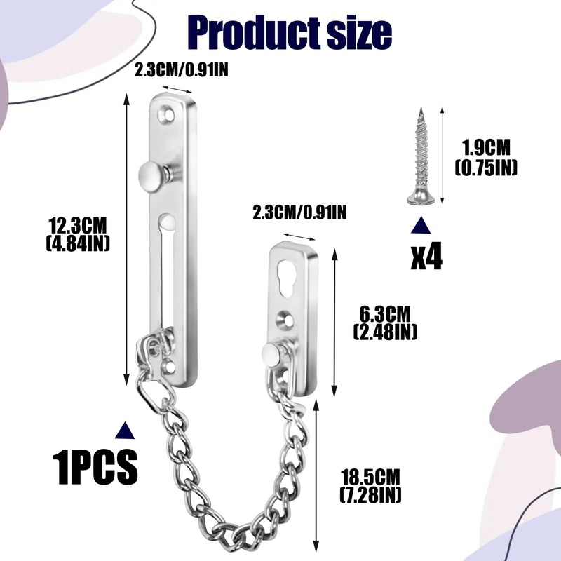 Security Door Chains for Front Door, Front Door Chain Lock,