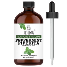 Tratak Organics Peppermint Piperita Essential Oil – 4 Fl Oz – 100% Natural Piperita Oil - for Diffuser, Hair Care, Face, Skin Care, Aromatherapy, Scalp and Body Massage, Soap and Candle Making