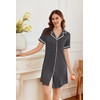 Ekouaer Nightgowns for Women Button Down Sleepshirt Short Sleeve Night