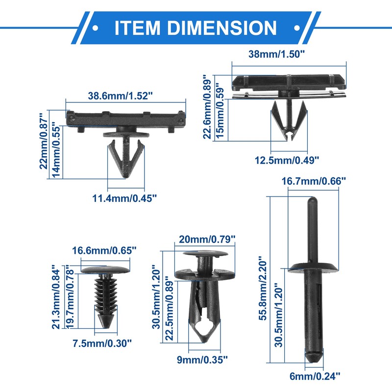 VekAuto 1 Set Retainer Fastener Clip Rivet Compatible for Jeep