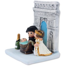Crèche from the World in Ceramic Collectible Hand Painted (France, Paris, Arc de Triomphe)