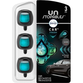 Febreze Ambientador para coche, aroma fresco imparable, eliminador de olores, 3 unidades