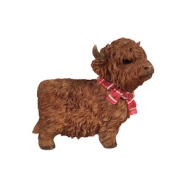 Vivid Arts - Highland Cow - Standing Ornament with Red Scarf