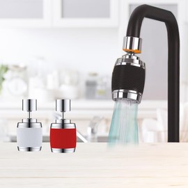 360 Degree Swivel Sink Aerator, Dual Function Kitchen Faucet Aerator,Big Angle High Pressure Large Flow Aerator (black)1pcs