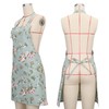 SUSSURRO 2 Pack Floral Aprons with 2 Pockets, Cotton Canvas