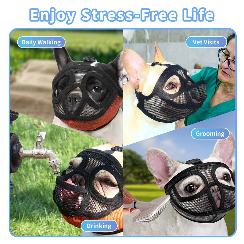 JOYPAWS Short Snout Dog Muzzle, French Bulldog Muzzle with Soft