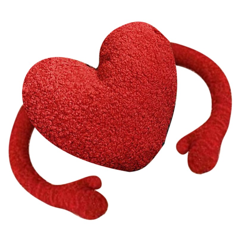 Red Heart Pillow Cartoon Plush Soft Comfortable Heart Shaped Pillow