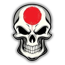 Zirni Japan Flag Skull Sticker Decal Design 4'' X 5''