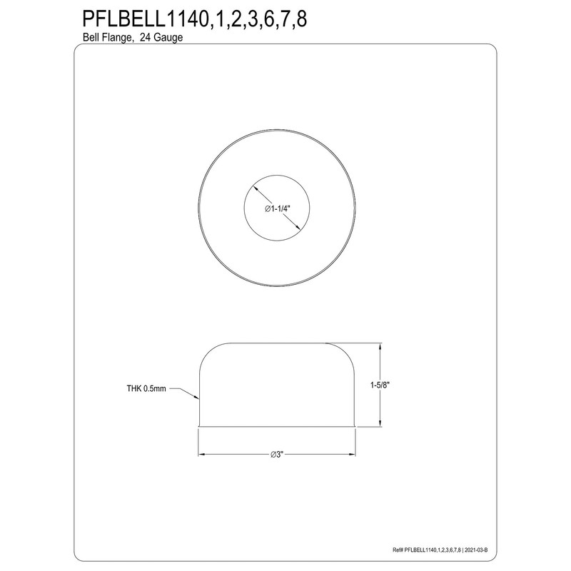 Kingston Brass PFLBELL1142 1-1/4" Bell Flange, Polished Brass