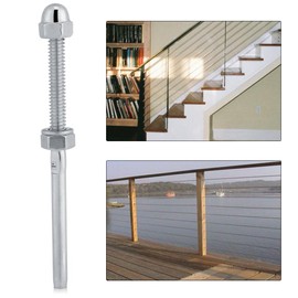 Fdit Threaded Cable Tensioners Nut Wire Rope Connectors for 1/8" Cable Railing (10 Pack)