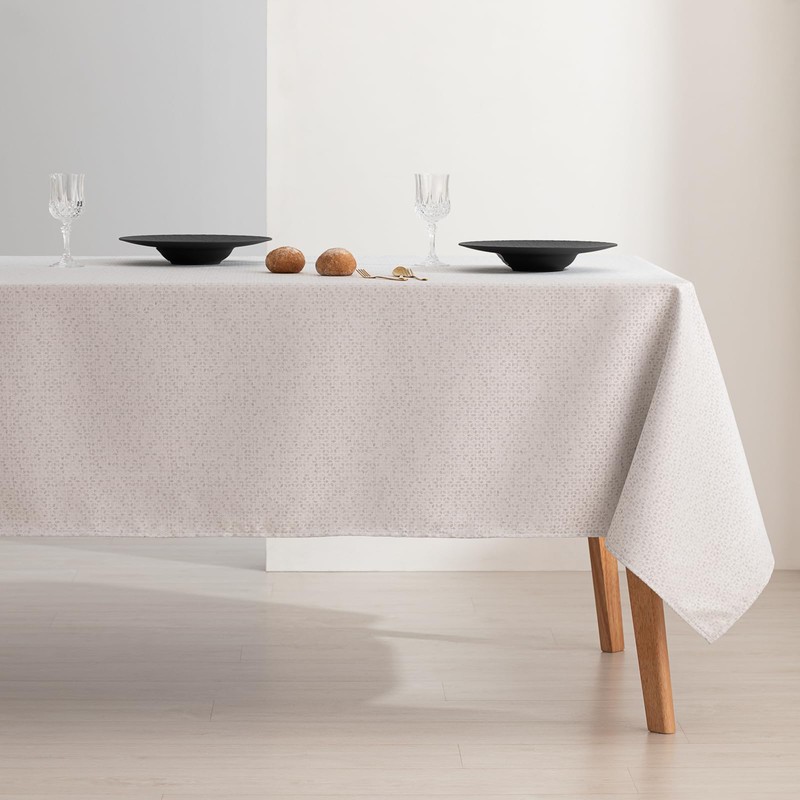 GAMUSI Tilu Rectangular Lurex Silver Thread Jacquard Waterproof Tablecloth 140