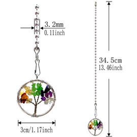 Hyamass 2 unidades de 30,48 cm con colgante de árbol de la vida colorido colgante de ventilador de techo con cadena de bola