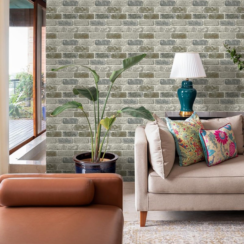 COMSTICKC 10 Pcs 3D Faux Brick Wall Panel, Peel and