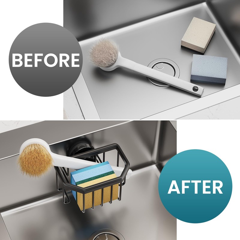 TAILI Sponge Holder with Strong Suction Cup, Dish Sponge Caddy