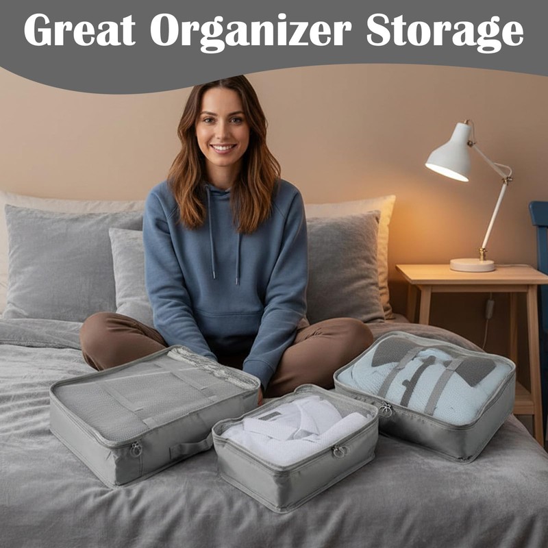 12 Pcs Packing Cubes for Suitcase, 3-Sizes Luggage Packing Organizers