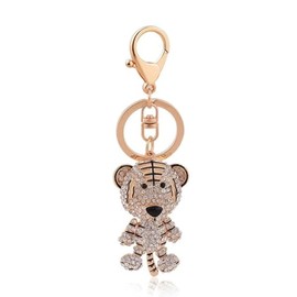 Bestdays Pineapple Rhinestone Alloy Resin Women Car or Bag Keychain (Tiger)