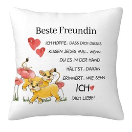 Cazoobe Kissenbezug für Freundin Geschenk, Beste Witzige Geschenk Outdoor Indoor Kopfkissenbezug für Geburtstagsgeschenk Weihnachten Deko Geschenke(45x45cm)