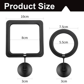 SGERUFZ 2 Pieces Fish Food Ring with Suction Cup Black Square and Round Aquarium Feeding Ring for Guppy Betta Goldfish Turtle