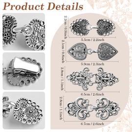 SYLVASS 4Pcs Non-Slip Sweater Clips for Cardigans, Women's Vintage Silver Clothing Holder, Anti Slip Clips