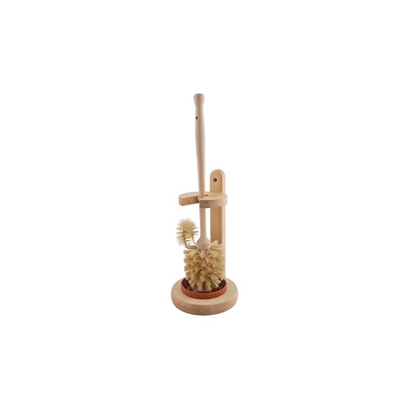 Redecker Natural Toilet Brush (Toilet Brush Set with Edge Cleaner)