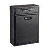 AdirOffice Ultimate Drop Box Wall-Mounted Mailbox - Hanging Secured Postbox - Durable Spacious Key or Combination Lock Box Perfect for After Hours Deposits Payments Key and Letter Drops (Large, Black)