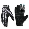 YAPJEB Skeleton Gloves Adjustable, Touch Screen Windproof Skull Gloves fit
