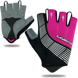 Souke Sports Cycling Bike Gloves Padded Half Finger Bicycle Gloves Shock-Absorbing Anti-Slip Breathable MTB Road Biking for Men/Women